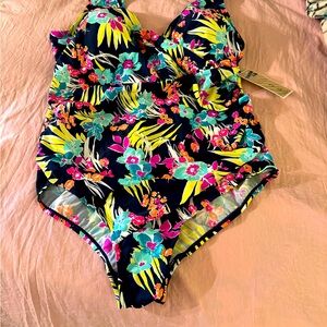Caribbean Sand Ruched Swimwear One Piece Swimsuit for Women with Tummy Control
